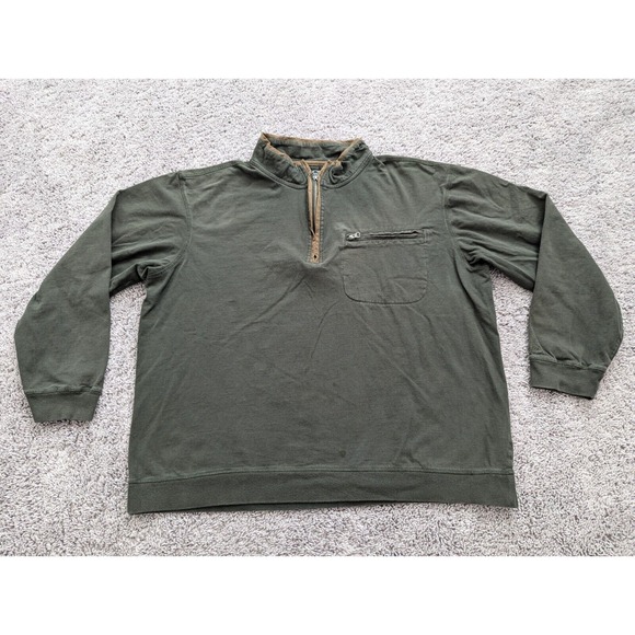 Cabela's Pullover Mens 3XL 1/4‎ Zip Sweater Long Sleeve Casual Green - Picture 1 of 12